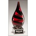    Black and Red Helix Art Glass Award